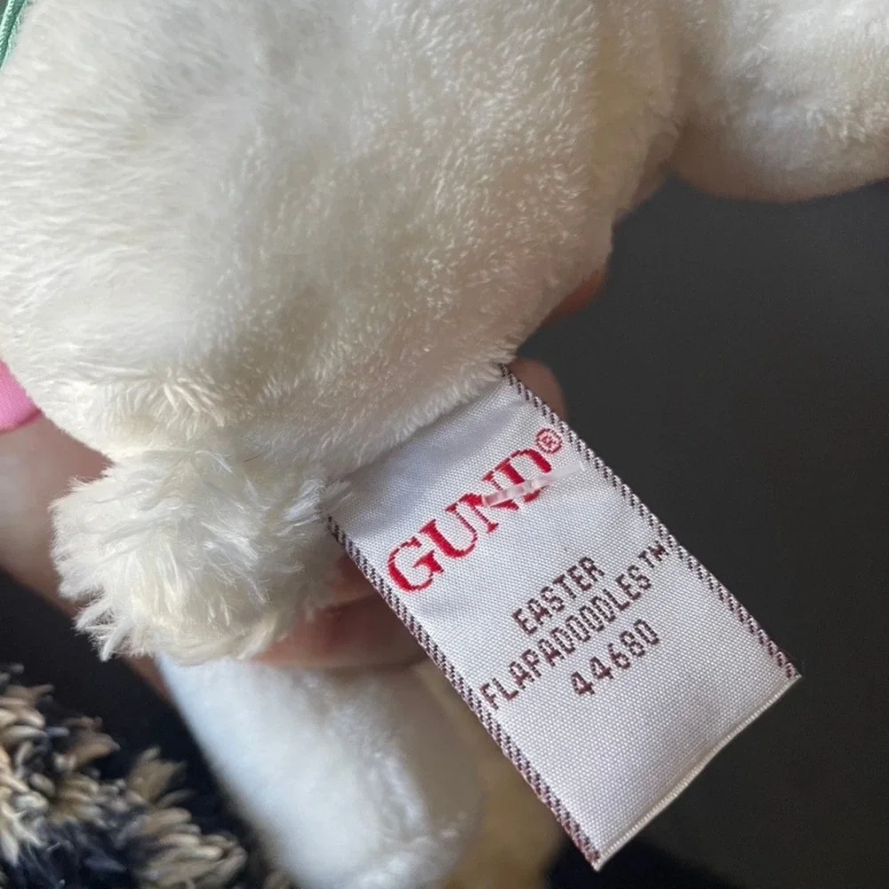 GUND Easter Flapadoodles White Bunny Rabbit Plush Pink Bow Flower 44680 8